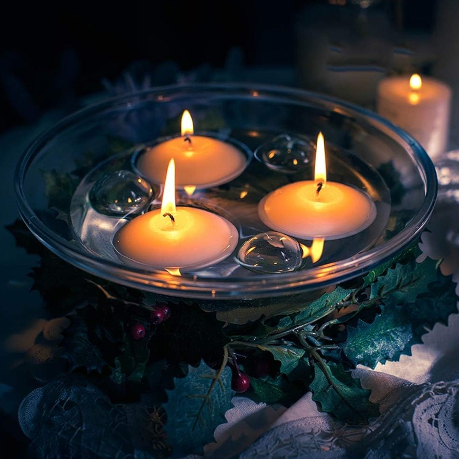 12503 Floating Candle Light Candle Holder Set, Romantic Atmosphere Creates Water Container, Coffee Table Decoration, Send Candles, Table Decorations, Romantic Atmosphere (1 Pc) 12503 Floating Candle Light Candle Holder Set, Romantic Atmosphere Creates Water Container, Coffee Table Decoration, Send Candles, Table Decorations, Romantic Atmosphere (1 Pc)